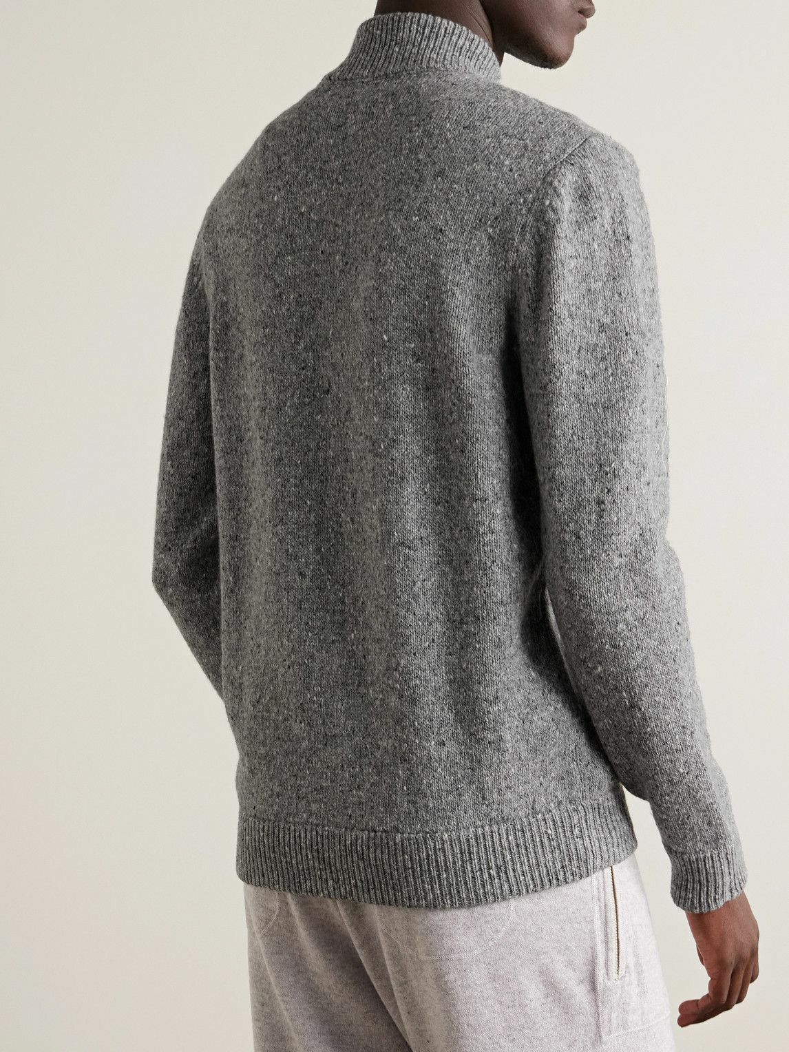 Eleventy - Wool-Blend Zip-Up Cardigan - Gray