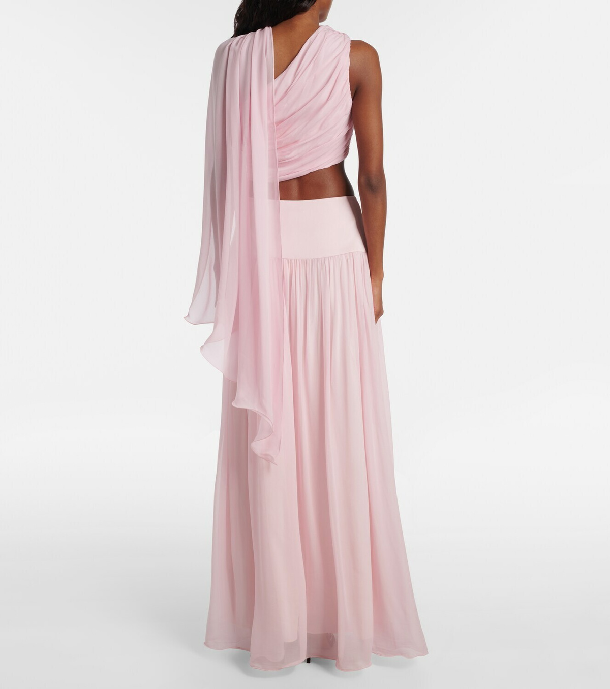 Posse Solene high-rise mesh maxi skirt