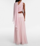 Posse Solene high-rise mesh maxi skirt