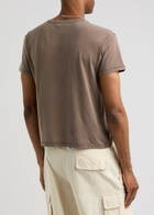 Second Layer Printed Cotton T-shirt Brown