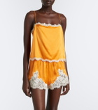 Dôen Loure lace-trimmed silk satin camisole