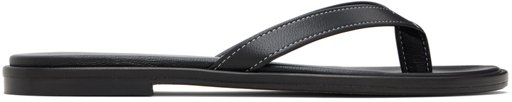 Photo: Aeyde Black Melody Leather Thong Sandals