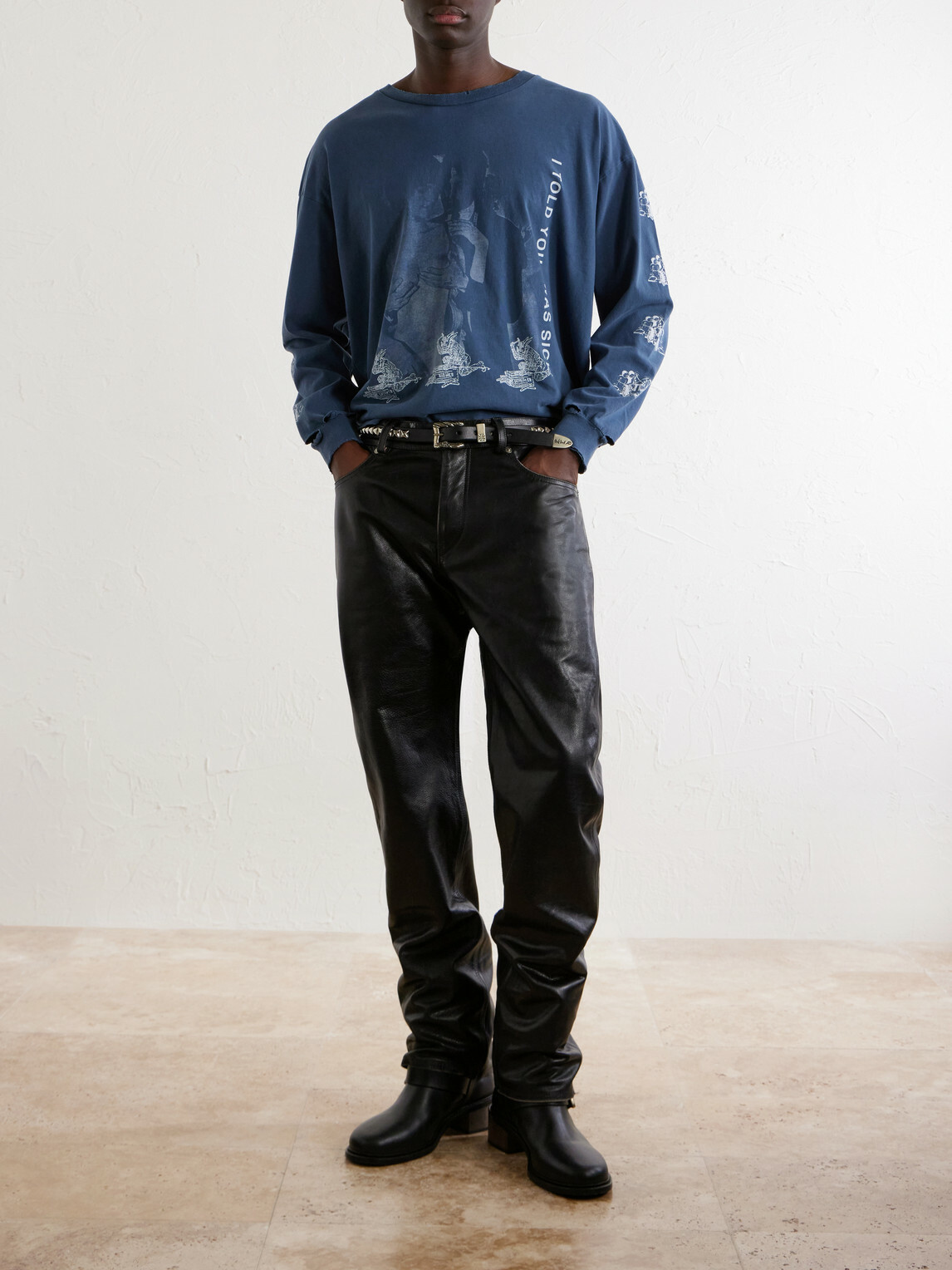 Enfants Riches Déprimés - Tommy Tonsil Straight-Leg Leather Trousers - Black