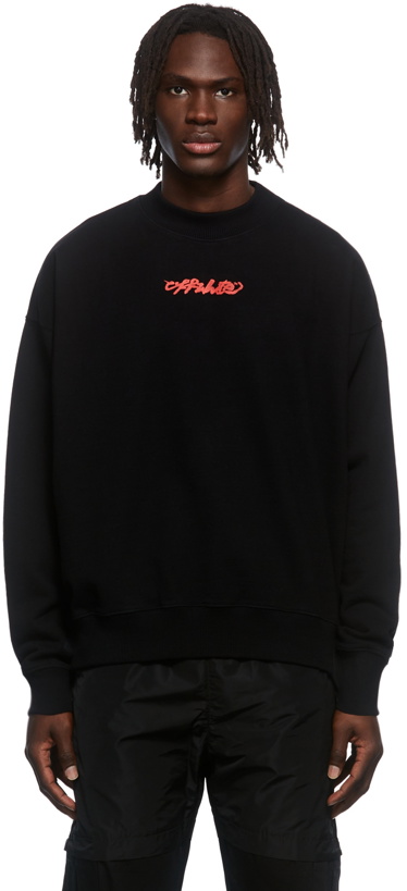 Photo: Off-White Black Arrow On Canvas Skate Crewneck Sweatshirt