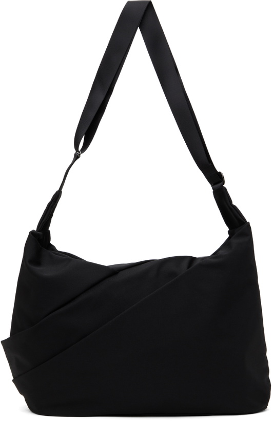 Photo: YOHJI YAMAMOTO Black Wool Gabardine Nylon Tape Tuck Bag