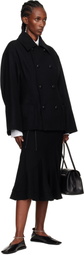 YOHJI YAMAMOTO Black Darts Pea Coat
