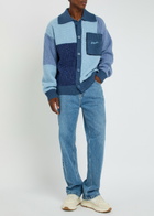 Axel Arigato Franco Colour-block Wool-blend Cardigan Blue