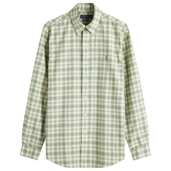 Photo: Polo Ralph Lauren Men's Custom Fit Oxford Shirt in 6738B Seafoam Cream