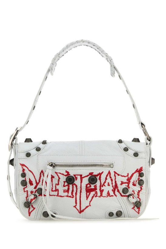 Photo: Balenciaga White Leather Le Cagole Xs Diy Metal Crossbody Bag
