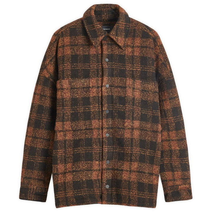 Photo: Nahmias Men's Plaid Padded Shirt Jacket in Saffron