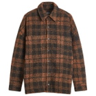 Nahmias Men's Plaid Padded Shirt Jacket in Saffron