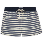 Atalaye - Majolian Short-Length Striped Swim Shorts - Blue