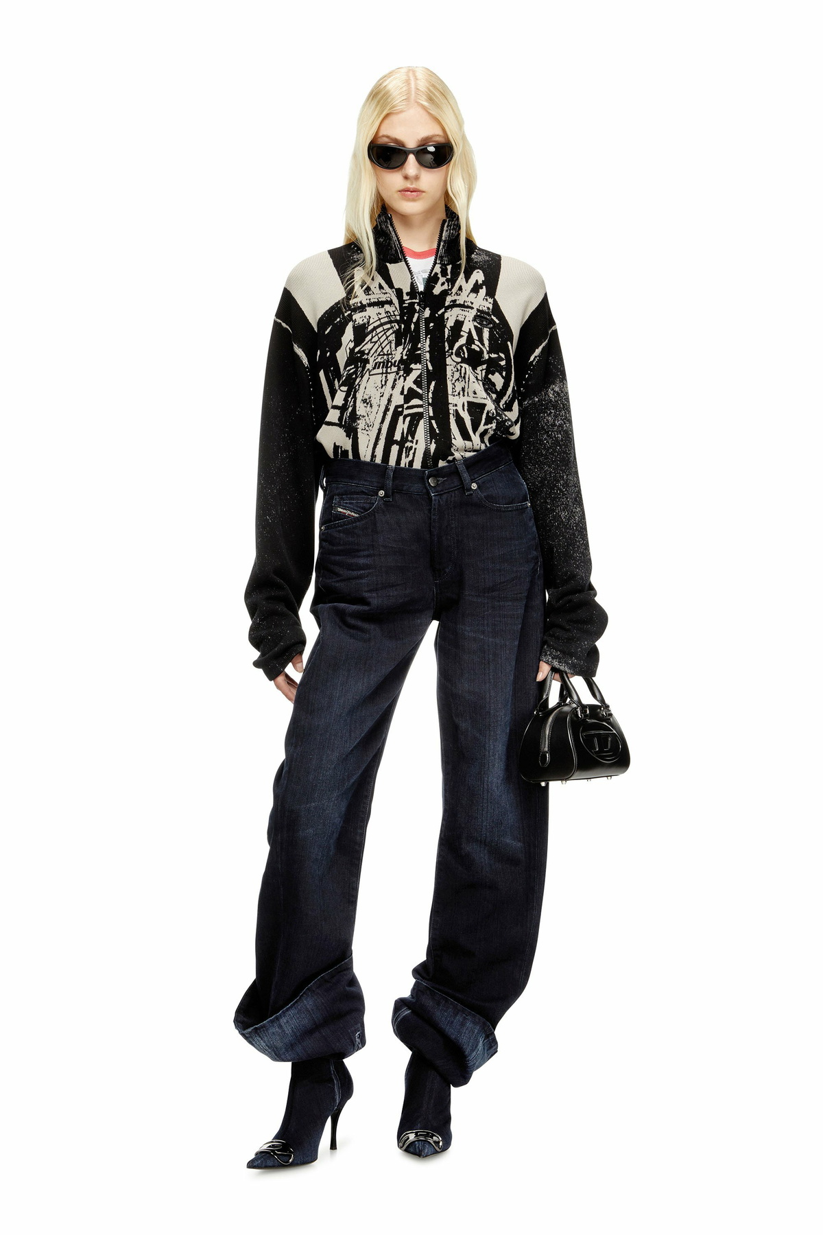 Diesel D-Venus-Wide knee-high boots in denim - Boots Womens in Blue