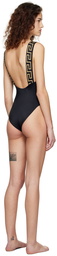 Versace Underwear Black Greca Border One-Piece