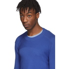 Rick Owens Blue Wool Fisherman Cropped Biker Sweater