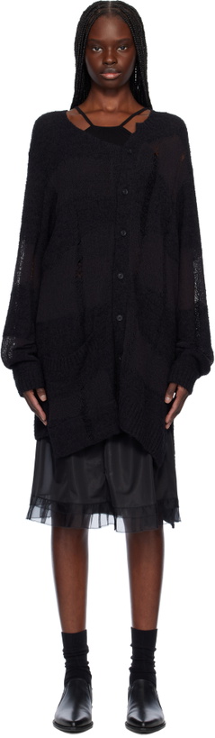 Photo: YOHJI YAMAMOTO Black 5G Randome Damage Processed Cardigan
