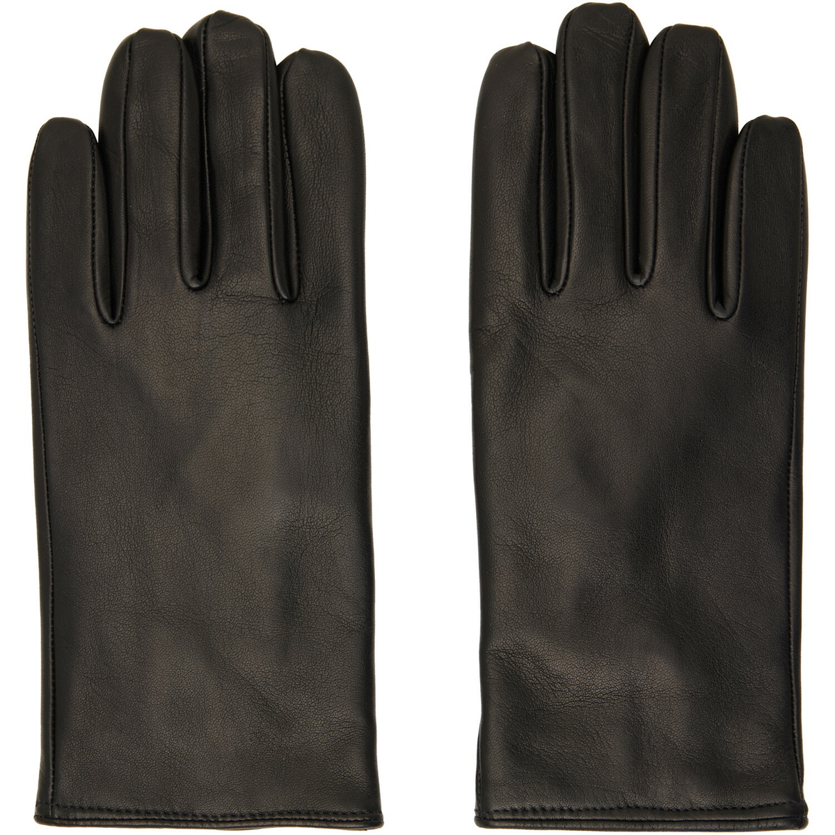 Ernest W. Baker Black Cashmere Lined Leather Gloves