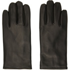 Ernest W. Baker Black Cashmere Lined Leather Gloves