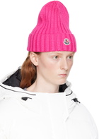 Moncler Pink Logo Beanie