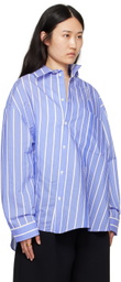 JACQUEMUS Blue Les Sculptures 'La chemise Cuadro' Shirt