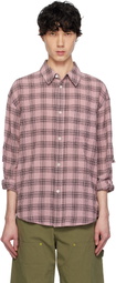 AFTER PRAY Pink Over Check Bright Shirt