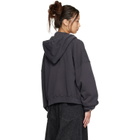 LU'U DAN Gray Washed Zip Hoodie