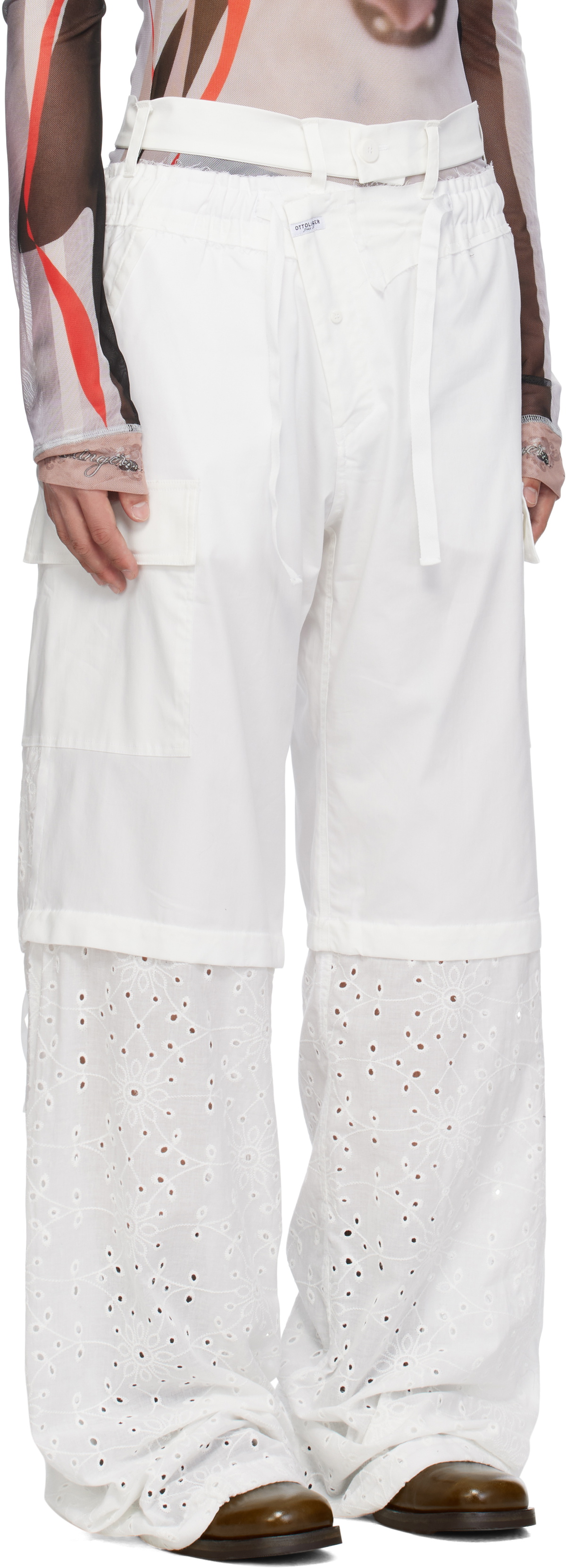 Ottolinger White Baggy Cargo Pants