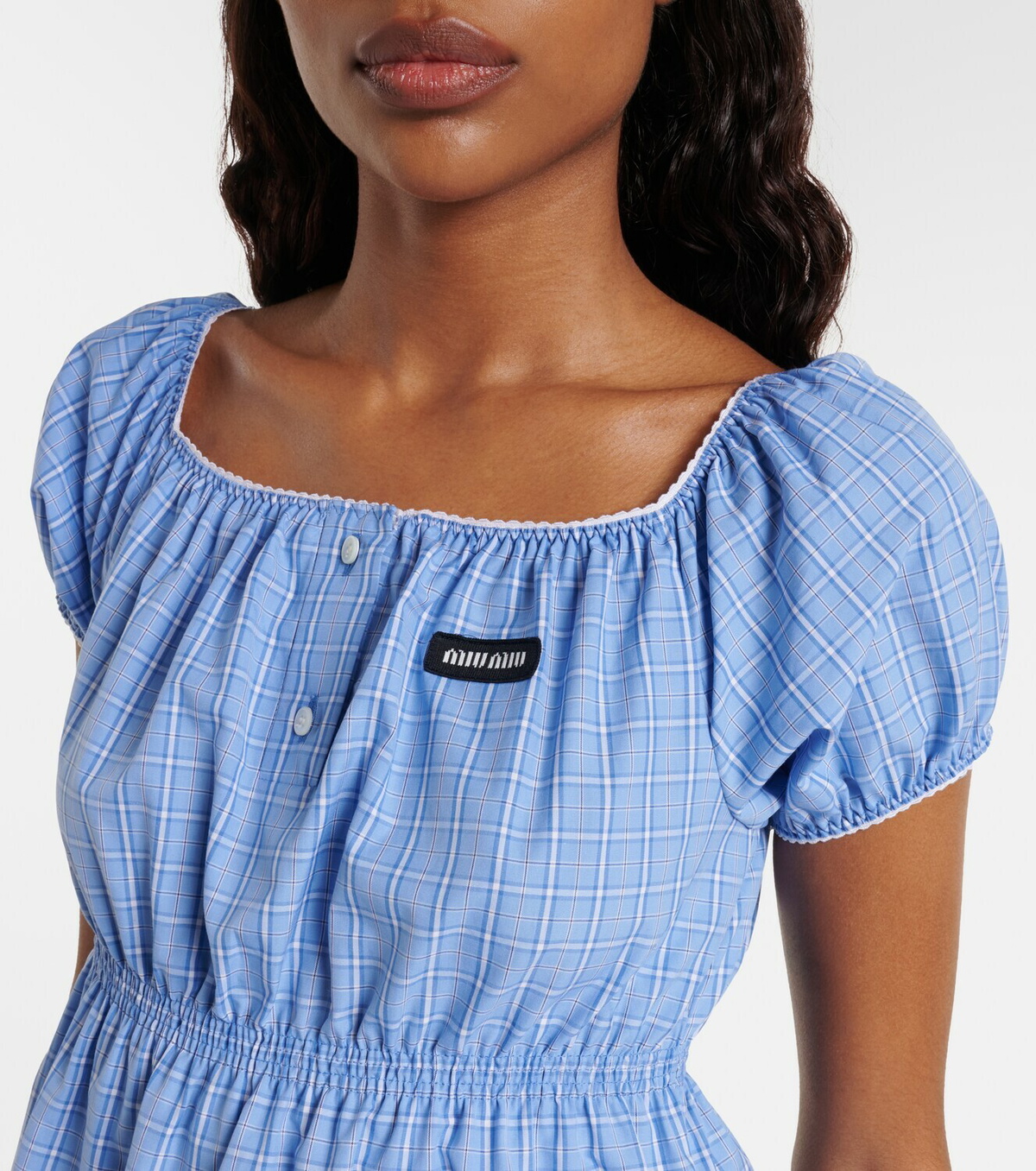Miu Miu Checked cotton poplin minidress