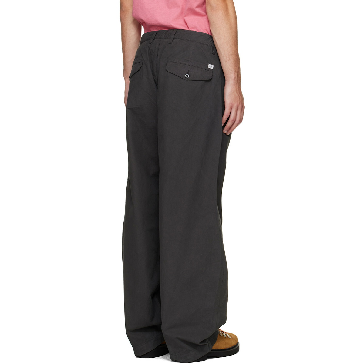 C.P. Company Gray Micro-Reps Boxy Pleats Cargo Pants