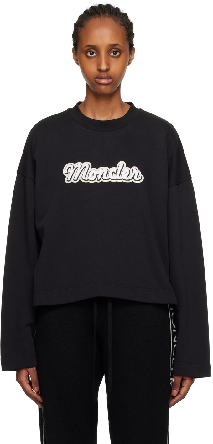 Moncler Black Appliqu Sweatshirt Moncler