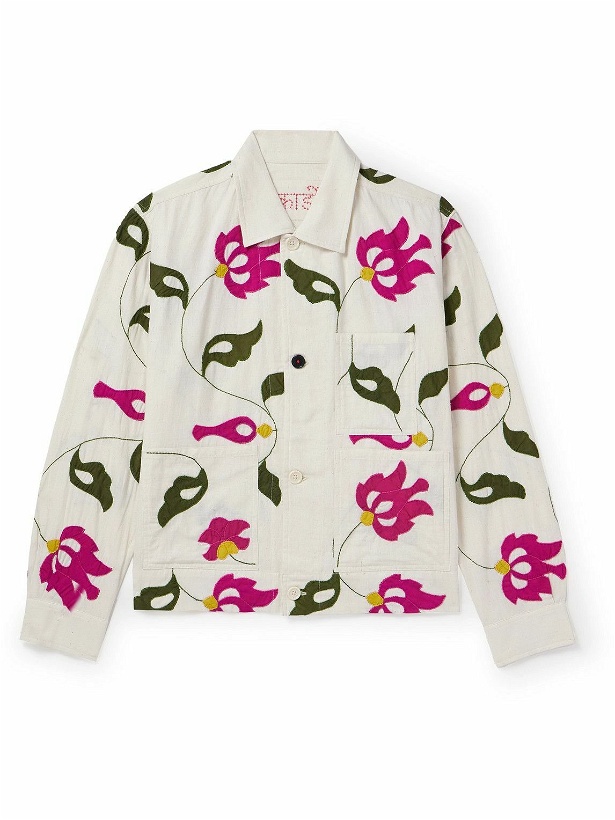 Photo: Kardo - Embroidered Appliquéd Cotton Chore Jacket - Neutrals