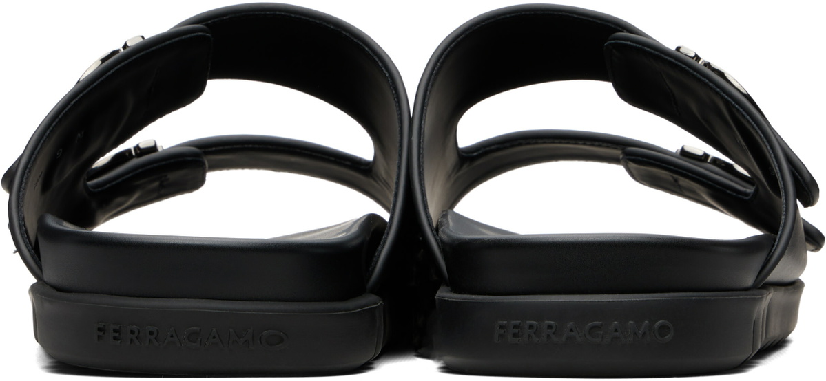 Ferragamo Black Double-Strap Sandals