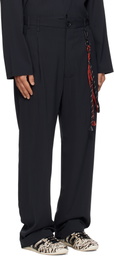 Song for the Mute Navy Loose Pleated Trousers