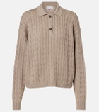 Brunello Cucinelli Cable-knit cotton-blend polo sweater