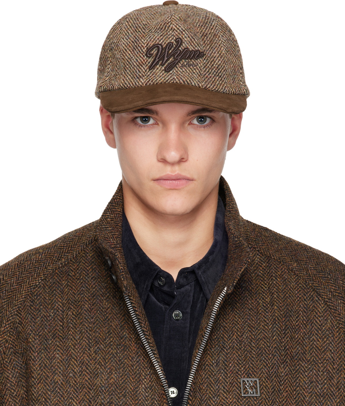 WOOYOUNGMI Brown Herringbone Cap