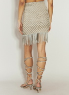 Isa Boulder Chevron-Weave Mini Skirt
