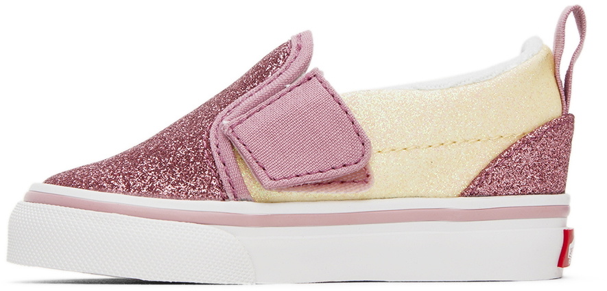 Vans Baby Pink & Off-White Slip-On V Sneakers