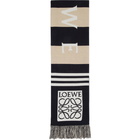 Loewe Beige and Navy Logo Scarf