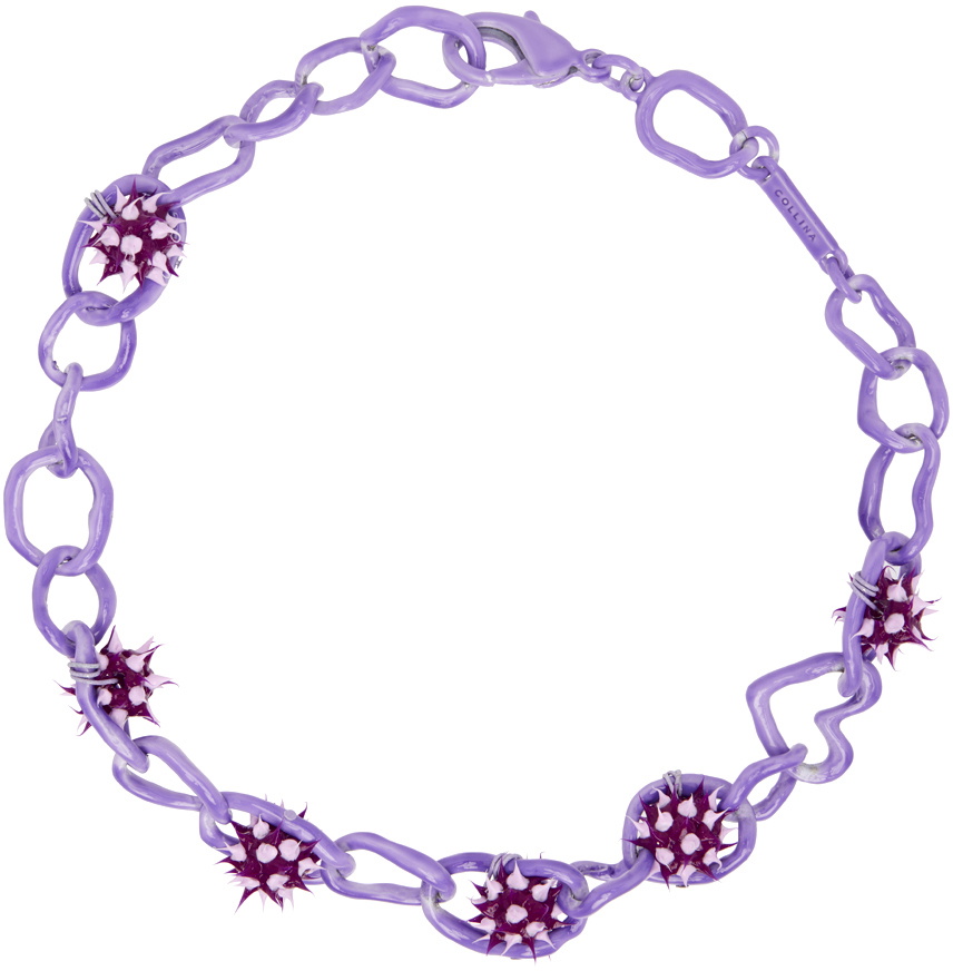 purple half link chain