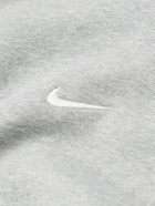 Nike - Straight-Leg Logo-Embroidered Cotton-Blend Jersey Sweatpants - Gray
