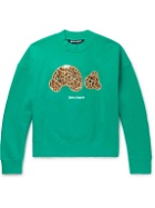 Palm Angels - Appliquéd Cotton-Jersey Sweatshirt - Green