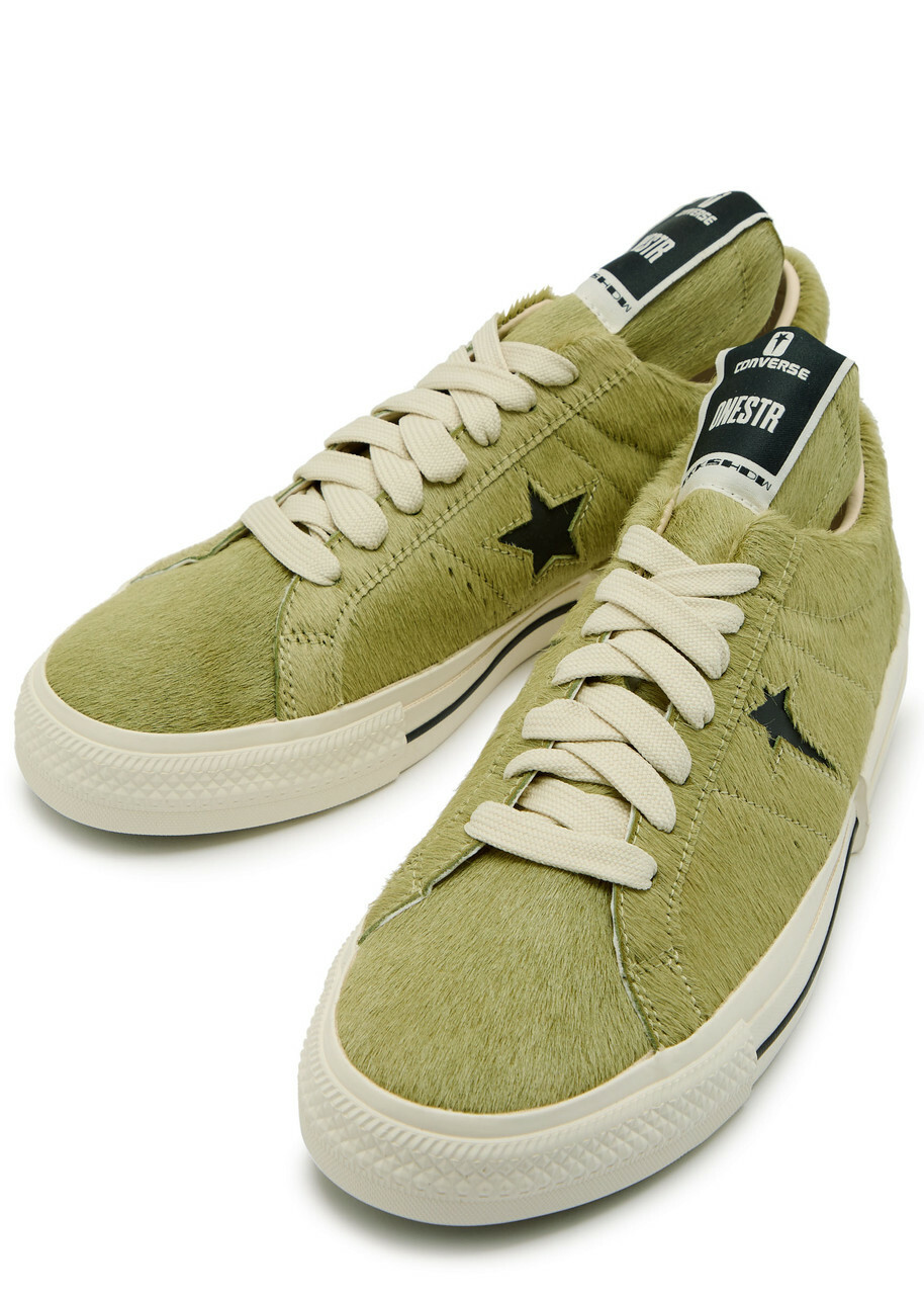 Rick Owens X Converse Dkshdw Calf-hair Sneakers Green