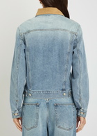 Rohe Suede Collar Denim Jacket Light Blue