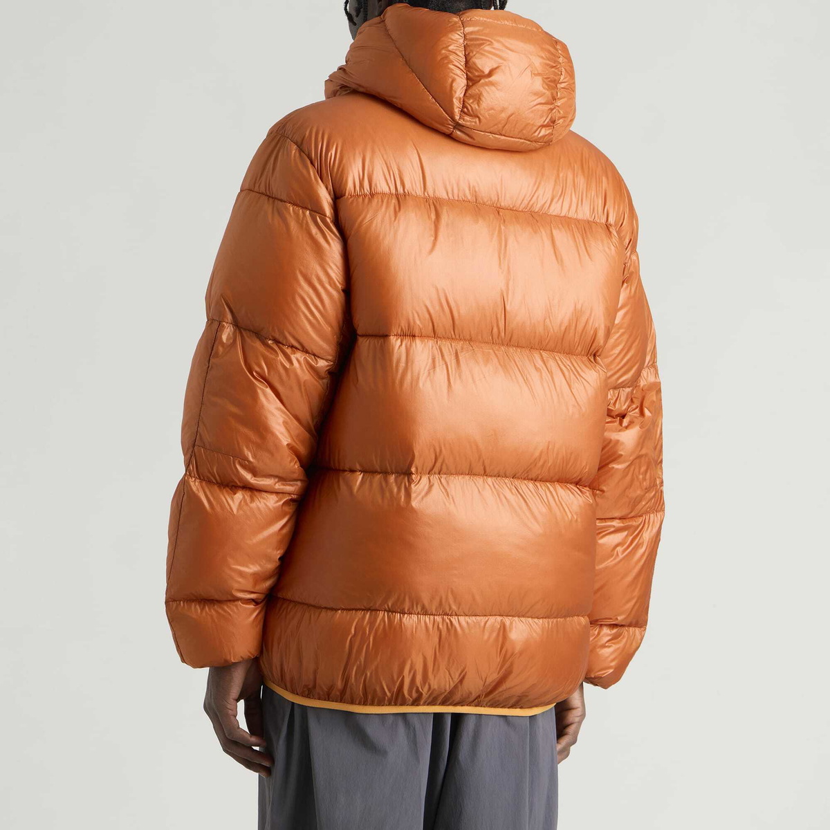 NANGA Men's Mountain Trip Hooded Down Jacket in Orange