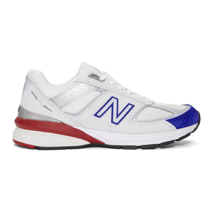 Photo: New Balance Off-White and Blue 990V5 Sneakers