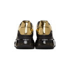 Alexander McQueen Black and Gold Clear Sole Oversized Sneakers