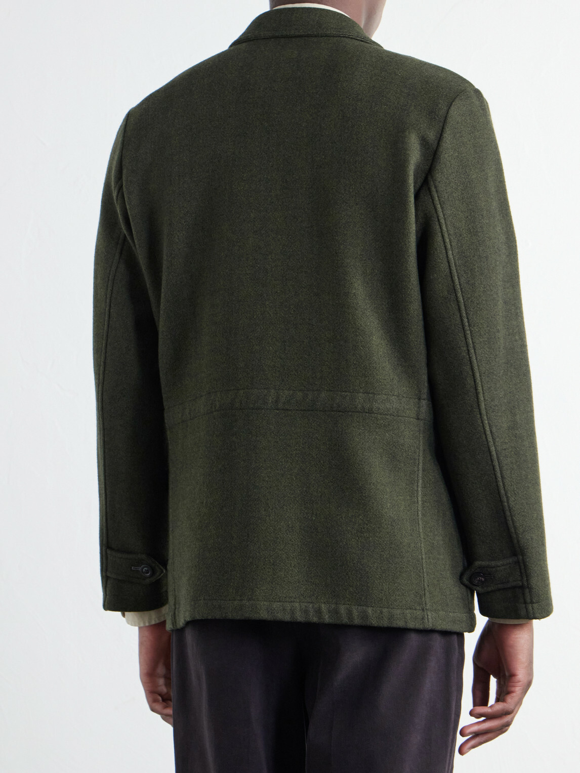 Boglioli - Herringbone Wool-Twill Overshirt - Green
