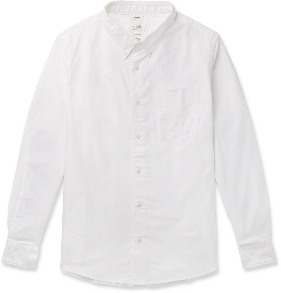 visvim - Button-Down Collar Checked Elbow-Patch Cotton Shirt - Men