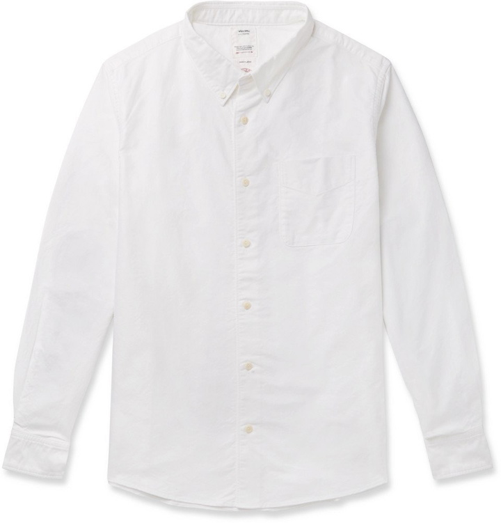 Photo: visvim - Button-Down Collar Checked Elbow-Patch Cotton Shirt - Men - White