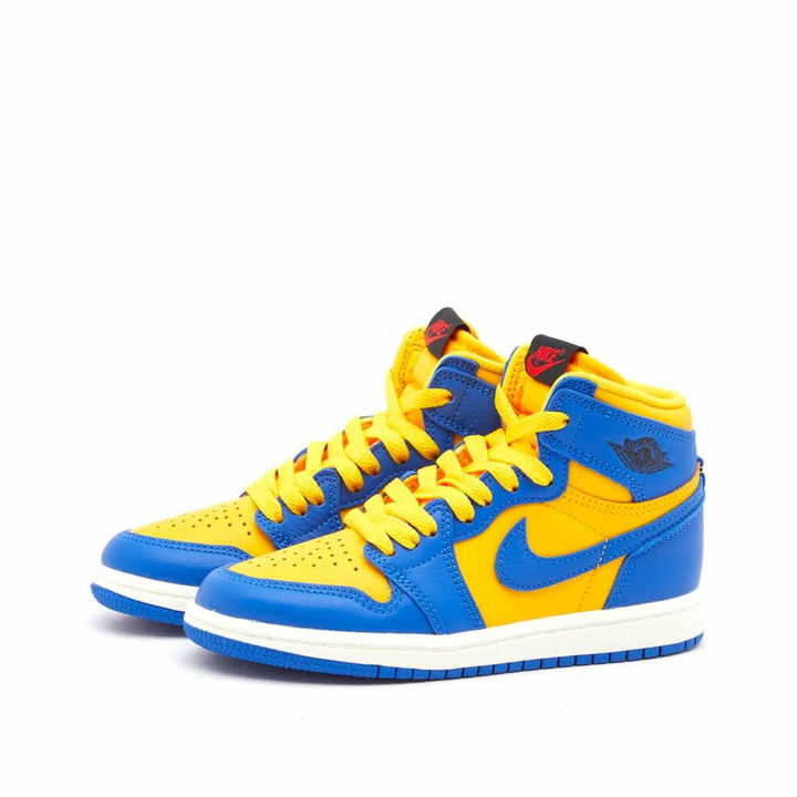 Photo: Air Jordan Men's 1 Retro High OG RMST GP Sneakers in Varsity Maize/Game Royal